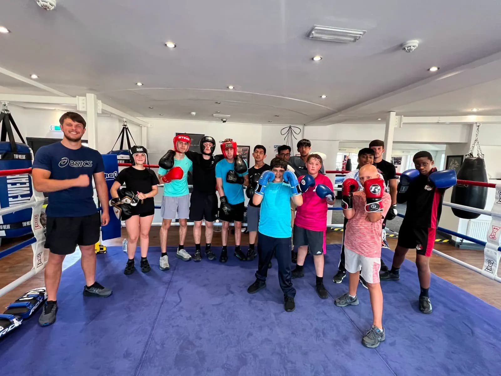 A junior boxing group at Argyle Community Fitness