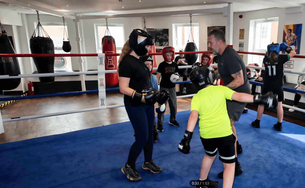 Young people training with coaches at Argyle Community Fitness